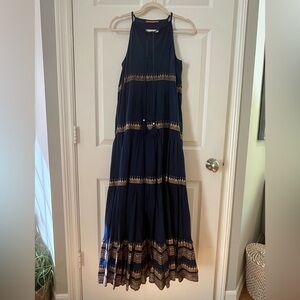 OLIPHANT- (Small) Navy Blue Gauzy Maxi Dress